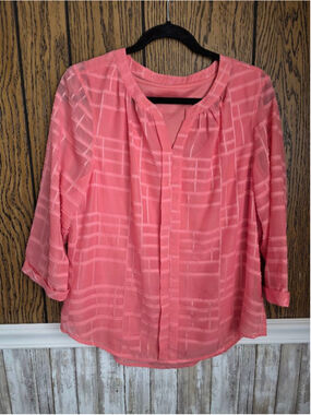 Women's Christopher & Banks Coral Blouse L